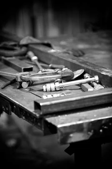tools on a bench